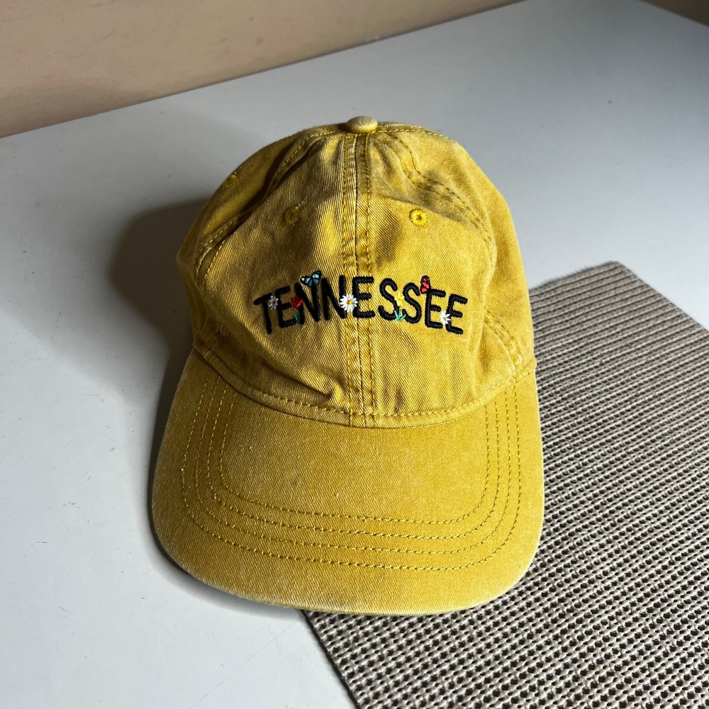 Home Free Tennessee Embroidered Mustard Yellow Adjustable Dad Hat Baseball Cap